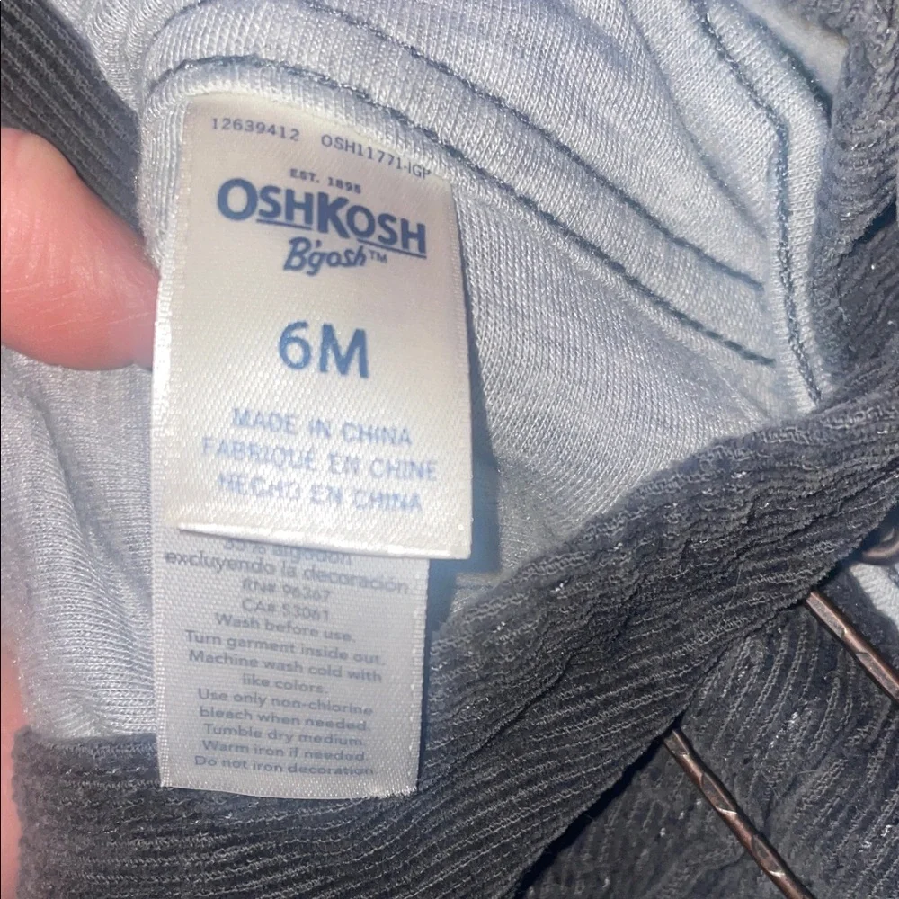 OshKosh B'gosh charcoal gray Corduroy Overalls for Kids, 6M